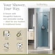 image 2 of Balterley Ruwa Toughened Safety Glass Reversible Pivot Shower Door - Balterley | Silver | Chrome | 1