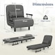 image 2 of COSTWAY 3-in-1 Convertible Sofa Bed Sleeper Chair Dark Grey Grey