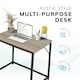image 5 of Desk Computer PC Laptop Home Office Work desk, Study Writing Light Brown Rustic Style 80cm Brown