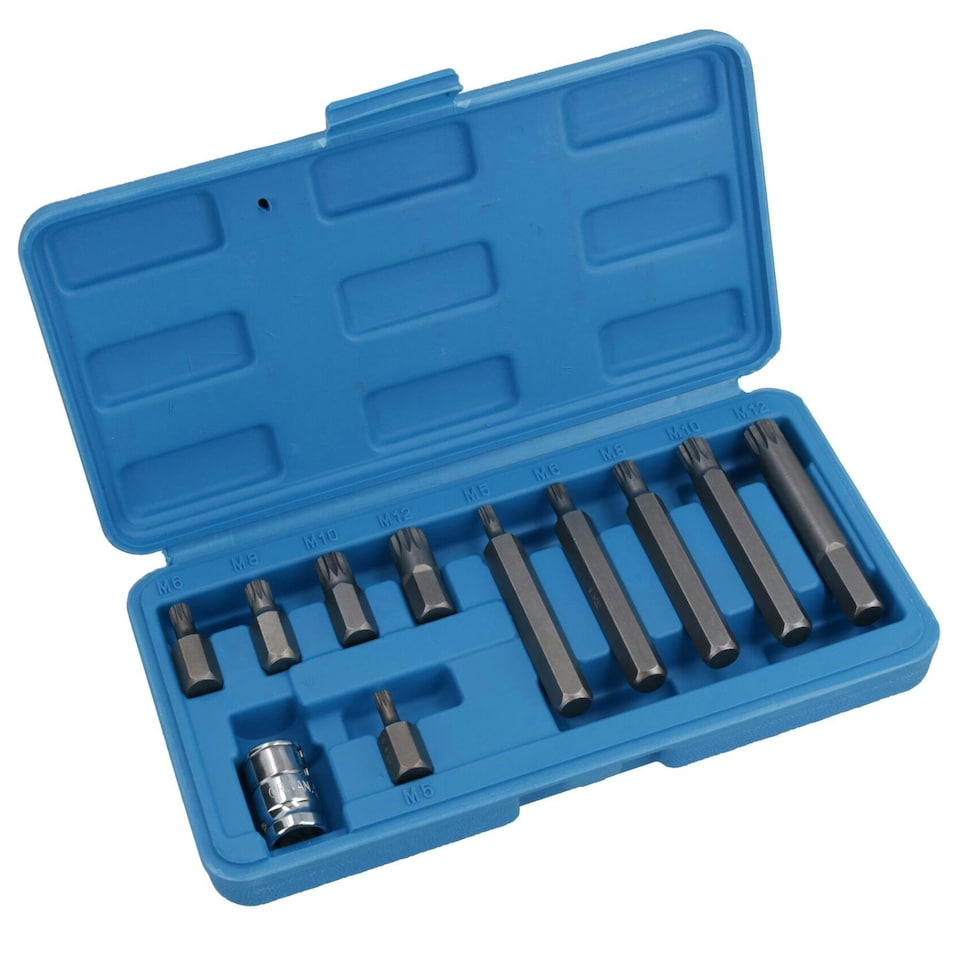 image 1 of Male Spline Shallow + Deep Bit Sockets 5mm - 12mm (M5-M12) 3/8in Drive