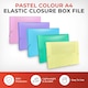 image 2 of Pack of 10 Multi Pastel Colours A4 Elastic Closure Box Files