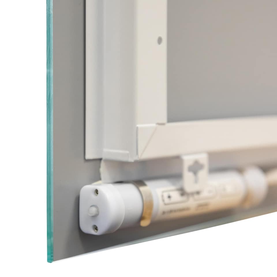 image 1 of Battery Operated Illuminated Bathroom 600mm Strip Rectangular Mirror | Clear | Mirrored glass | 1