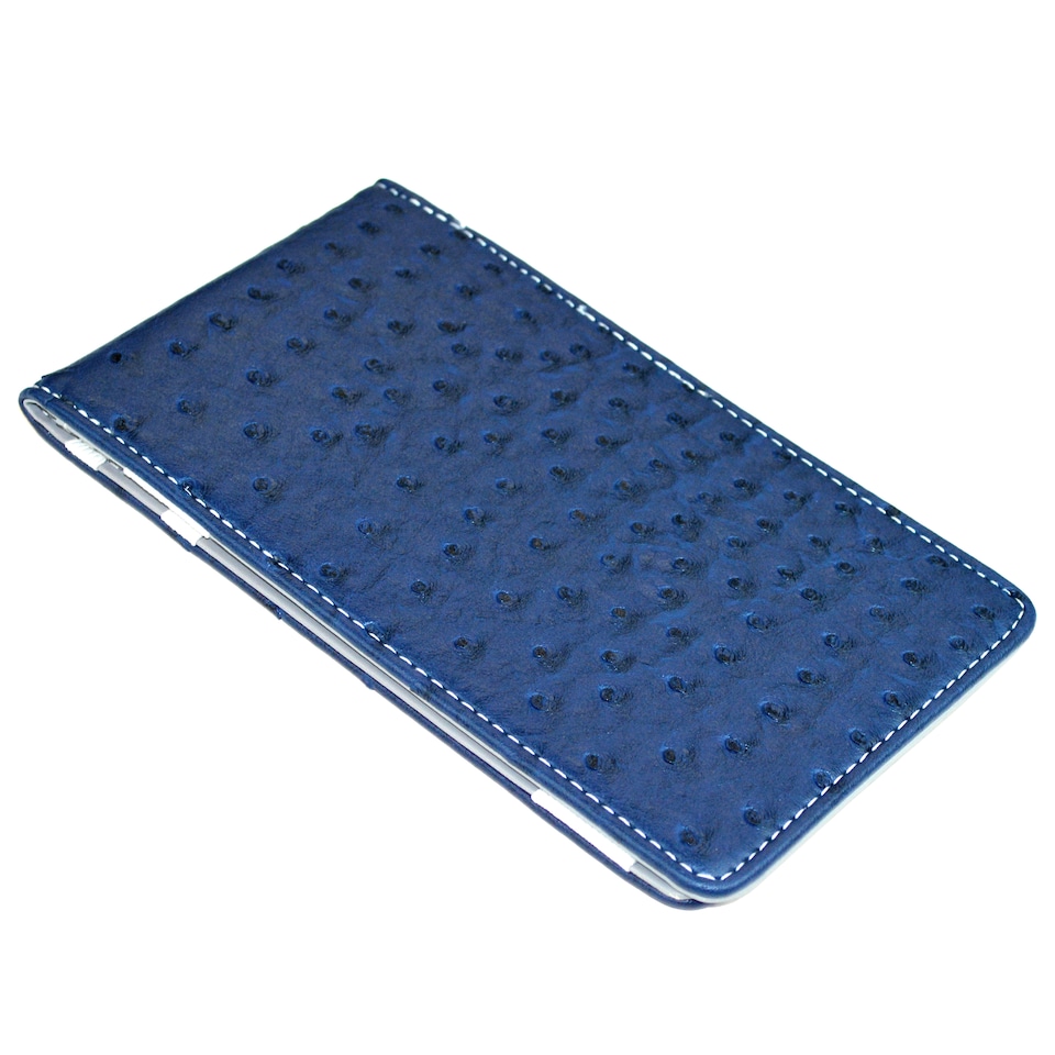 image 1 of Premium Ostrich Golf Scorecard Holder - Navy / Grey