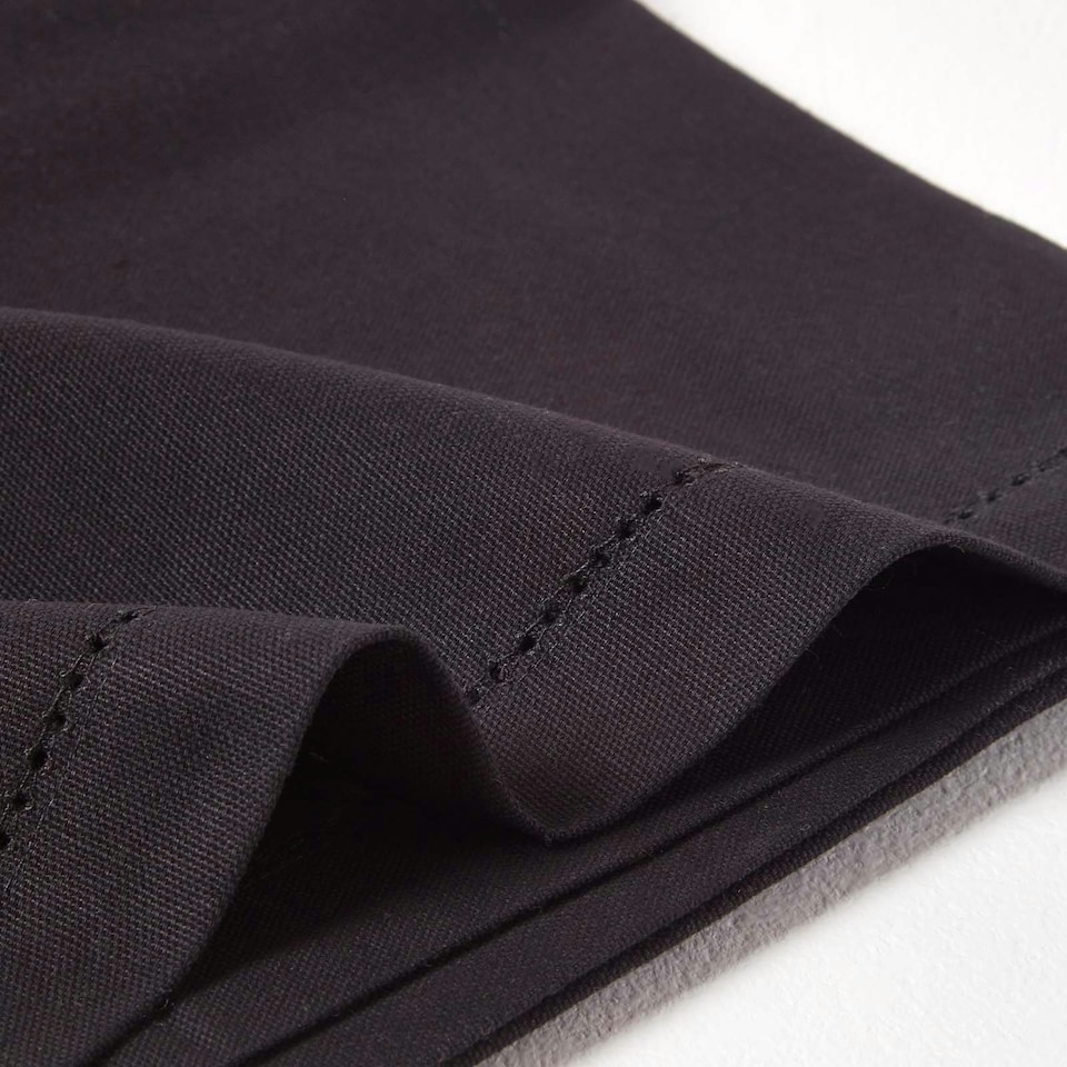 image 1 of Homescapes Black Cotton Tablecloth - 178 x 300 cm Black