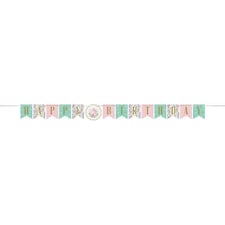 Creative Party Ribbon Floral Happy Birthday Banner - Multicoloured - One Size