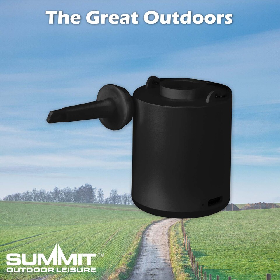 image 1 of PMS Digital Air Pump & Torch Rechargeable USB-C COB LED Black