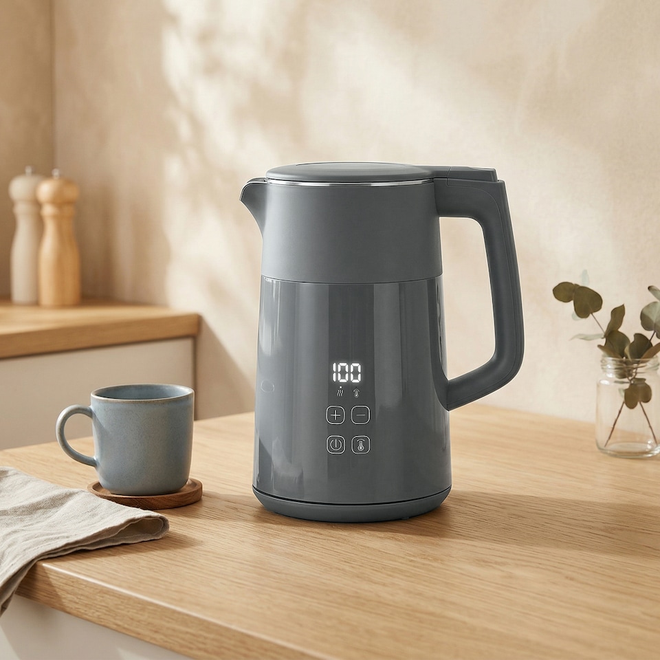 image 1 of HOMCOM 1.7L Fast Boil 3000W Electric Kettle with LED Display