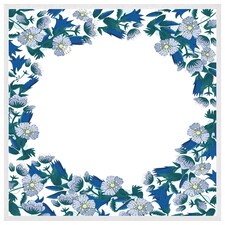 Winter blue flowers (Picture Frame) White | XS