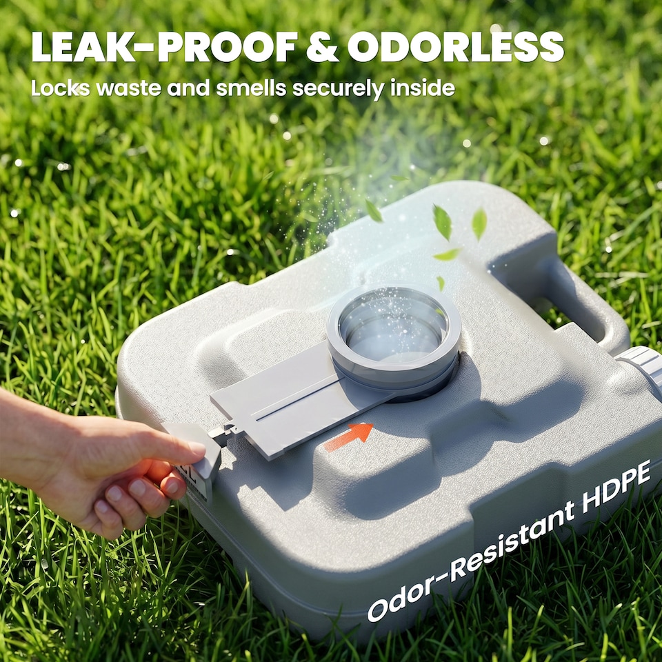 image 1 of HOMCOM 10L Portable Travel Toilet Outdoor Camping with 2 Detachable Tanks Grey
