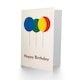 image 2 of Three Retro Simple Balloons Primary Colours Birthday Card