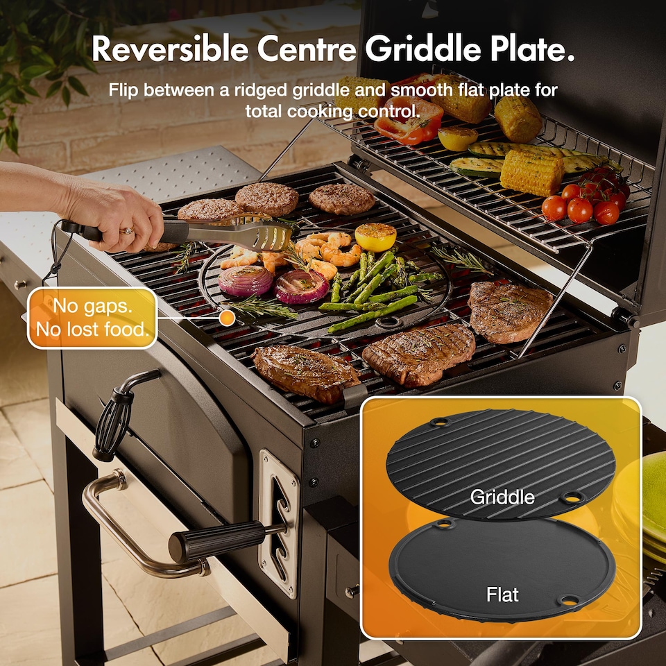 image 1 of VonHaus Charcoal BBQ with Accessories, XL American Barbecue