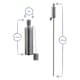 image 4 of Harbour Housewares 146cm Metal Garden Torches - Cylinder - Outdoor Lighting Oil Fuel Lamp Candle Flame Lantern | Silver | Silver | 2