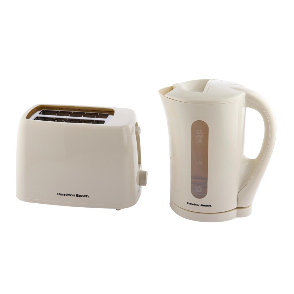 image 1 of Hamilton Beach Essential Kettle & Toaster Set Cream