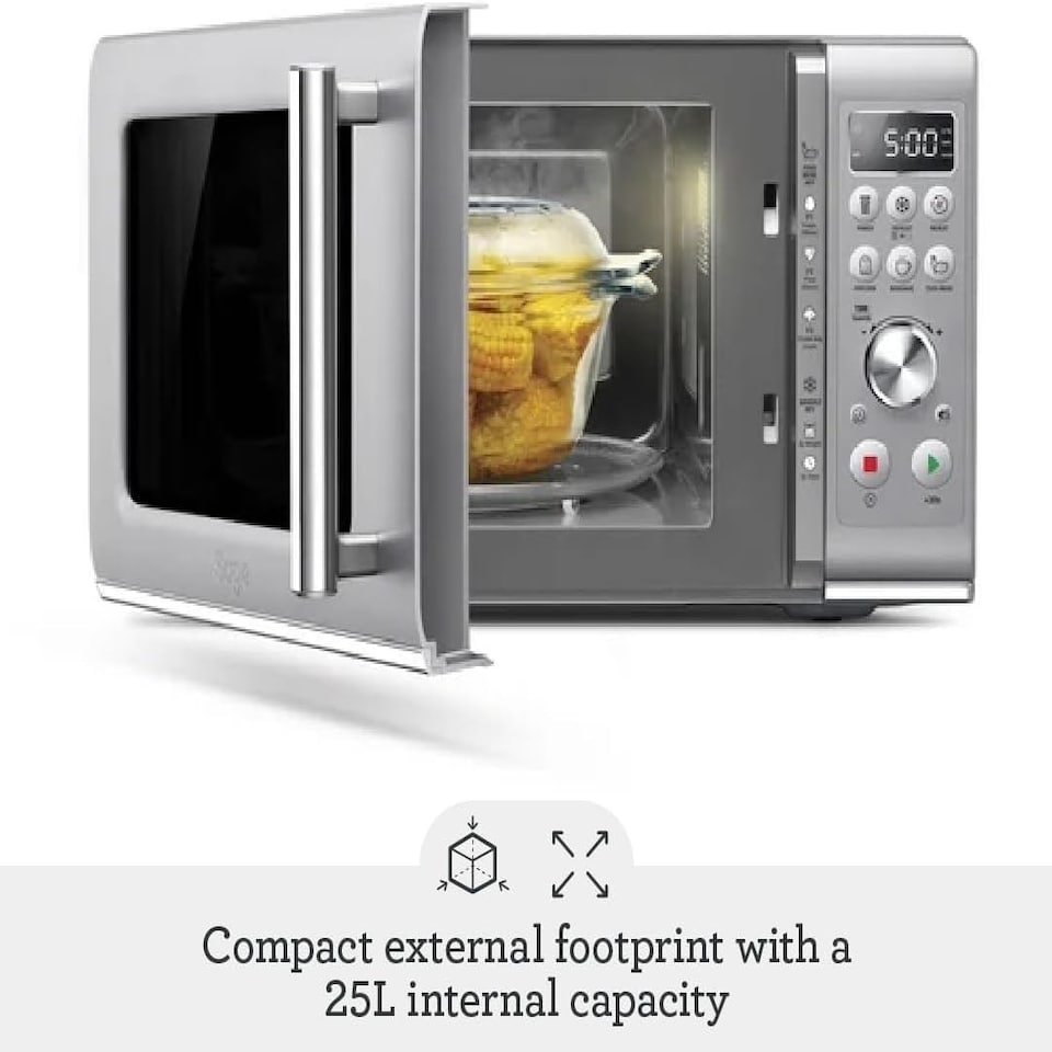 image 1 of Sage The Compact Wave Soft Close Microwave, Silver