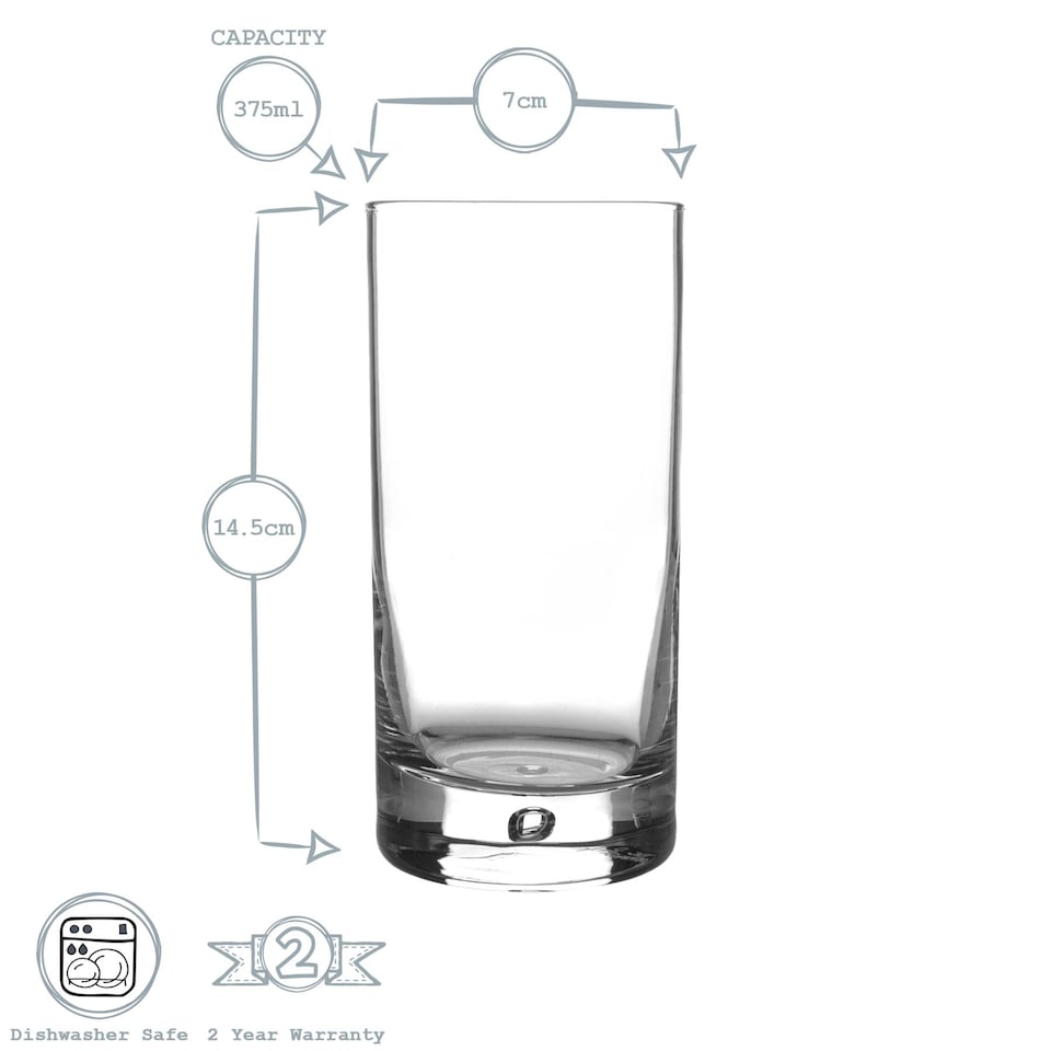 image 1 of Bormioli Rocco Barglass Highball Glasses - 375ml - Pack of 6 | Clear | Clear