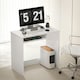 image 2 of HOMCOM Compact Computer Table w/ Keyboard Tray Drawer Study Office Work, White
