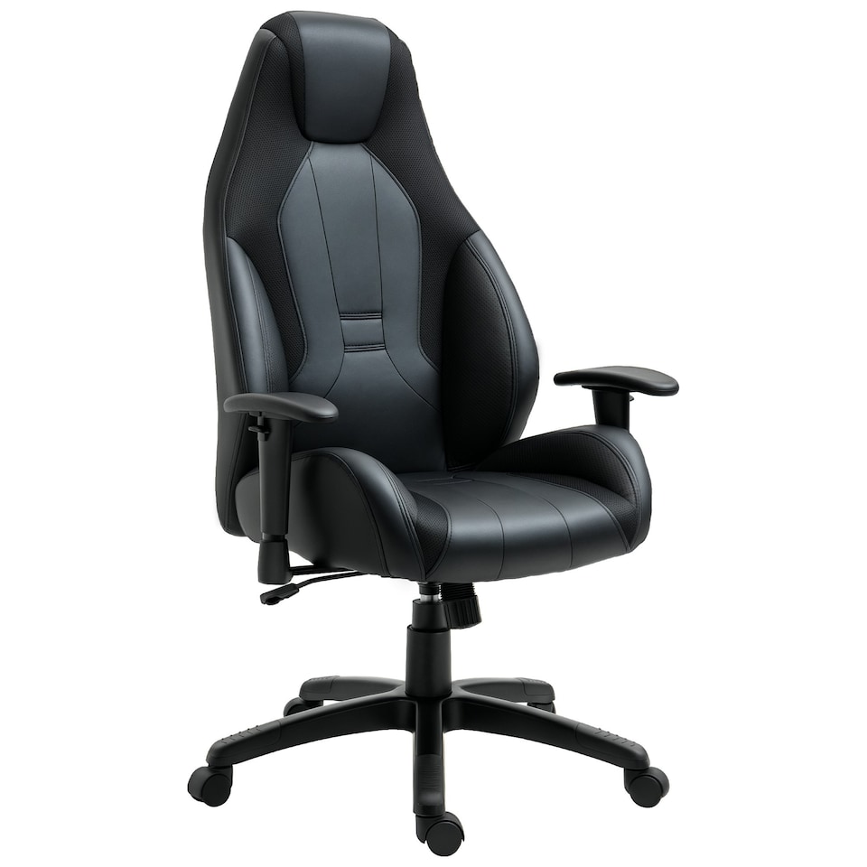 image 1 of Vinsetto High Back Executive Office Chair Gaming Recliner w/ Footrest, Black