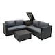 image 1 of Rattan Modular 6 Piece Furniture Set – Black