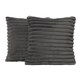 image 1 of OHS 2 x Faux Fur Matte Velvet Fleece Thick Ribbed Cushion Covers, 45x45cm - Charcoal