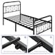 image 7 of Yaheetech 3ft Single Metal Bed Frame with Diamond Pattern Headboard, 32cm Underbed Storage, No Box Spring Needed, Black