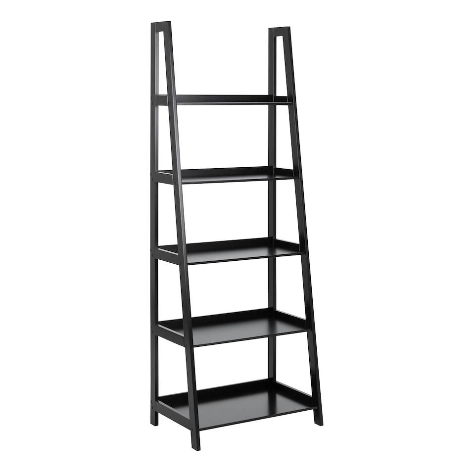 image 1 of Wally Bookcase with 5 Shelves in Black