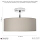 image 5 of Contemporary Grey Linen Fabric Semi Flush Ceiling Light Fixture with Diffuser