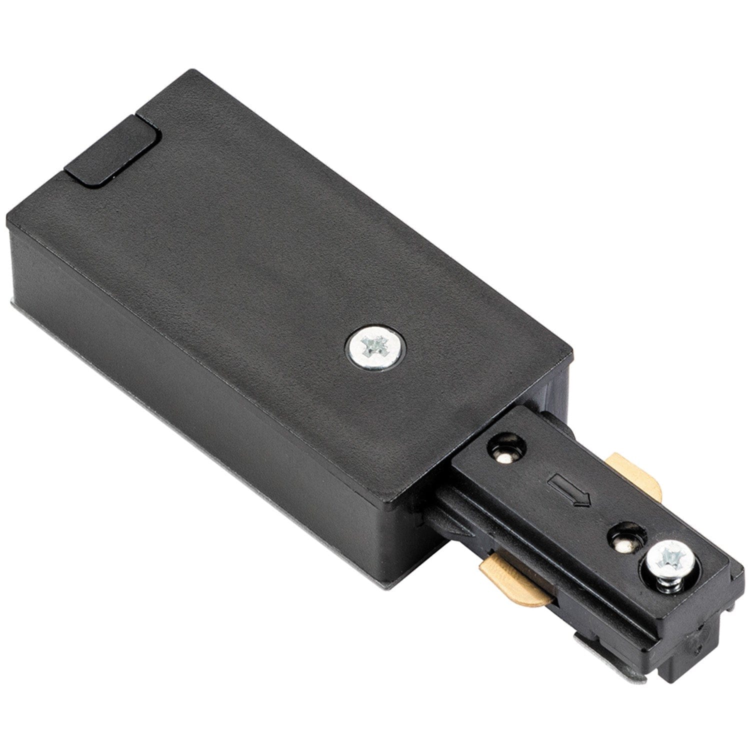 Loops Commercial Track Light Live End Connector - 107mm Length - Black Pc Rail System