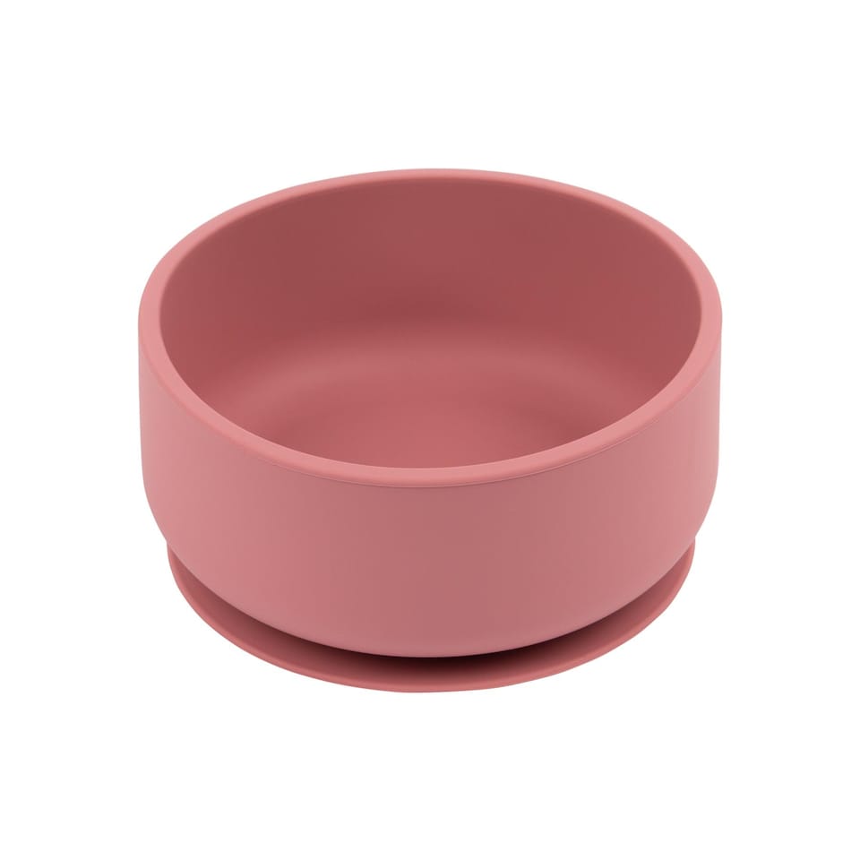 image 1 of Tiny Dining Baby Silicone Suction Bowl with Lid - Dusty Rose | Pink | Dusty Rose