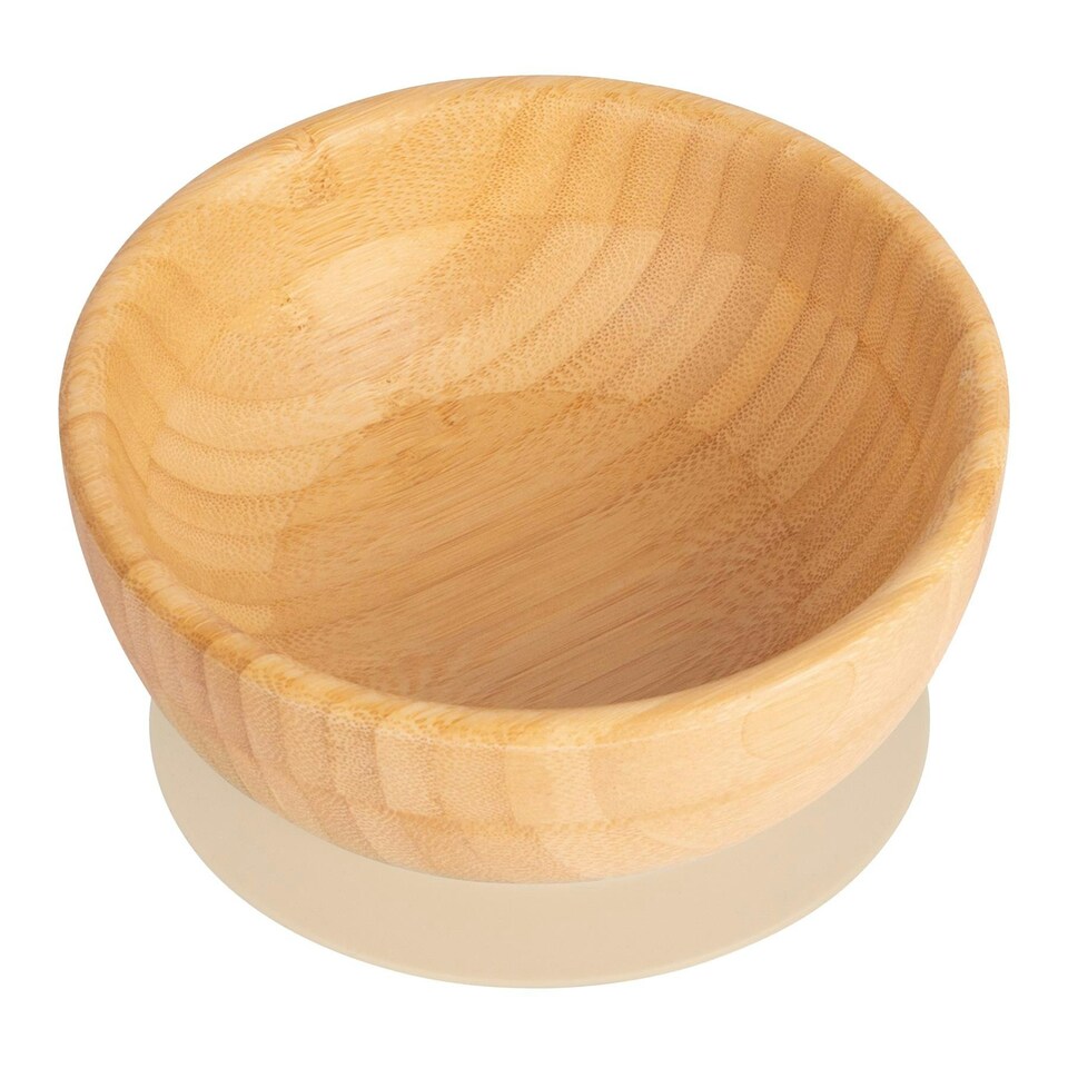 image 1 of Tiny Dining Bamboo Suction Bowl - Beige Cream