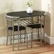 image 2 of Greenhurst 2-Seater Space-Saving Dining Set – Black Table & Silver Frame Chairs for Compact Areas Black | Silver