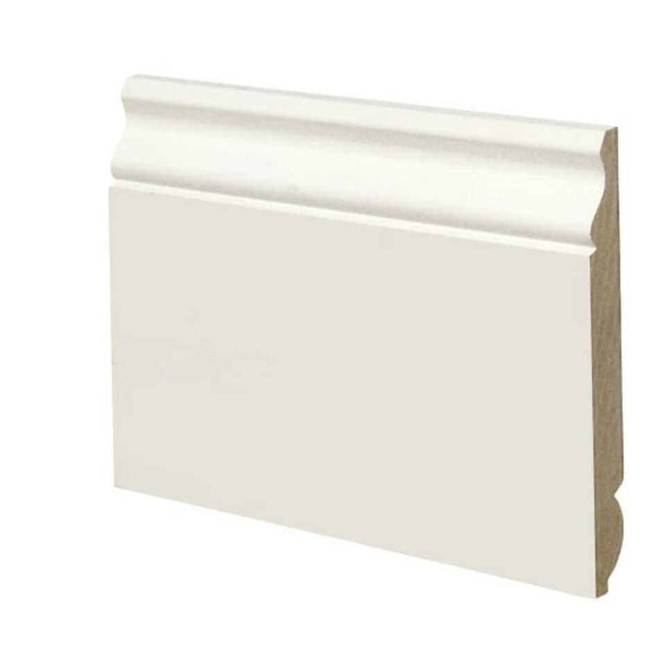 image 1 of PACK OF 10 (Total 10 Units) - Dual Purpose Torus & Ogee White MDF Skirting- 18mm x 169mm - 4200mm Length