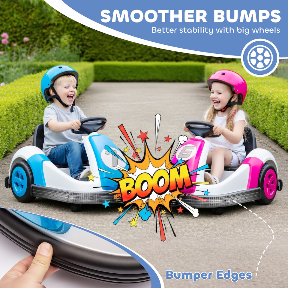 image 1 of AIYAPLAY Kids Bumper Car, Electric Ride-on, 6V 360-Degree Spin Waltzer Car with Dual Motors, Music and Horn for Kids Ages 3-8 Years | Blue