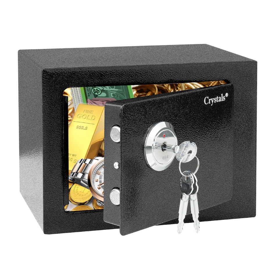 image 1 of High Security Steel Safe Box with Safety Lock Secure Money and Valuables Storage for Home and Office