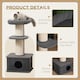 image 2 of PawHut 96cm Multi-level Cat Tree with Scratch Post Removable Cover, Grey