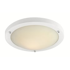 Rondo LED 24 Light Flush Ceiling Light Matt White, Opal Glass IP44