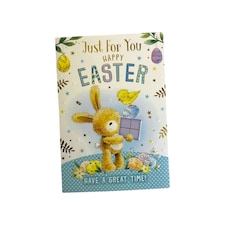 Just For You Rabbit And Chicks Design Open Easter Card
