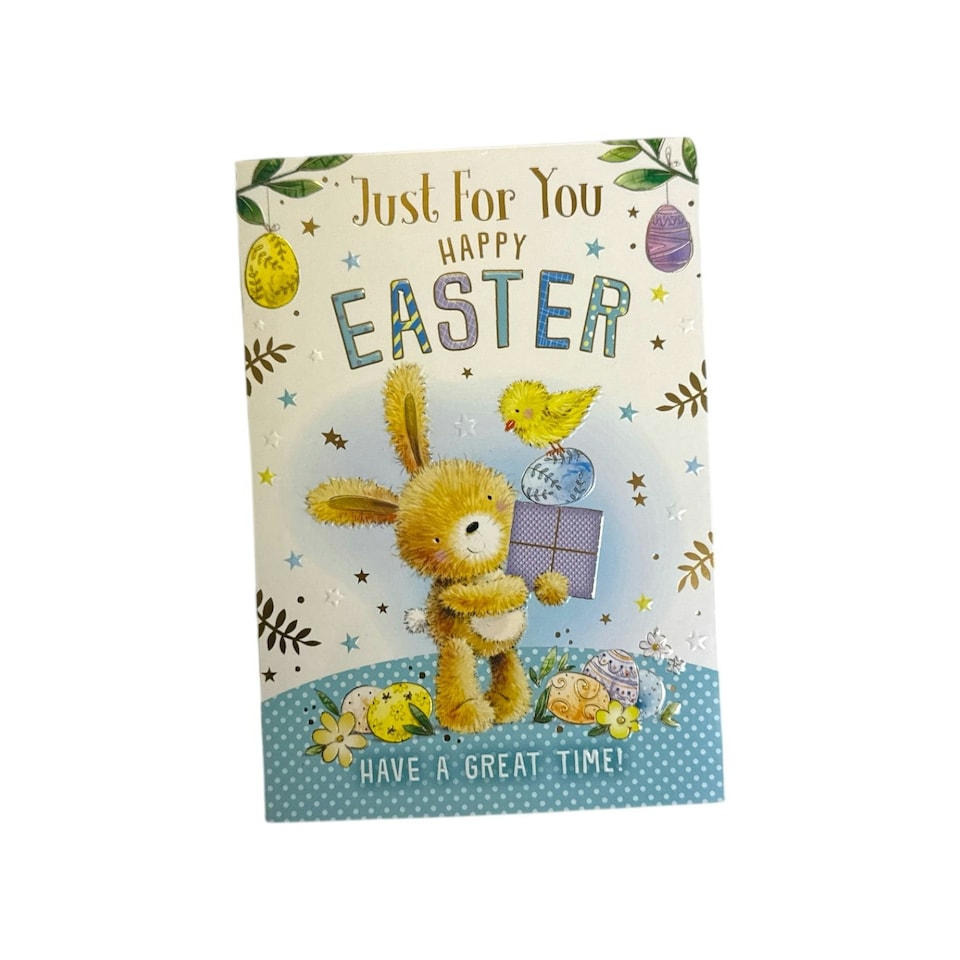 image 1 of Just For You Rabbit And Chicks Design Open Easter Card