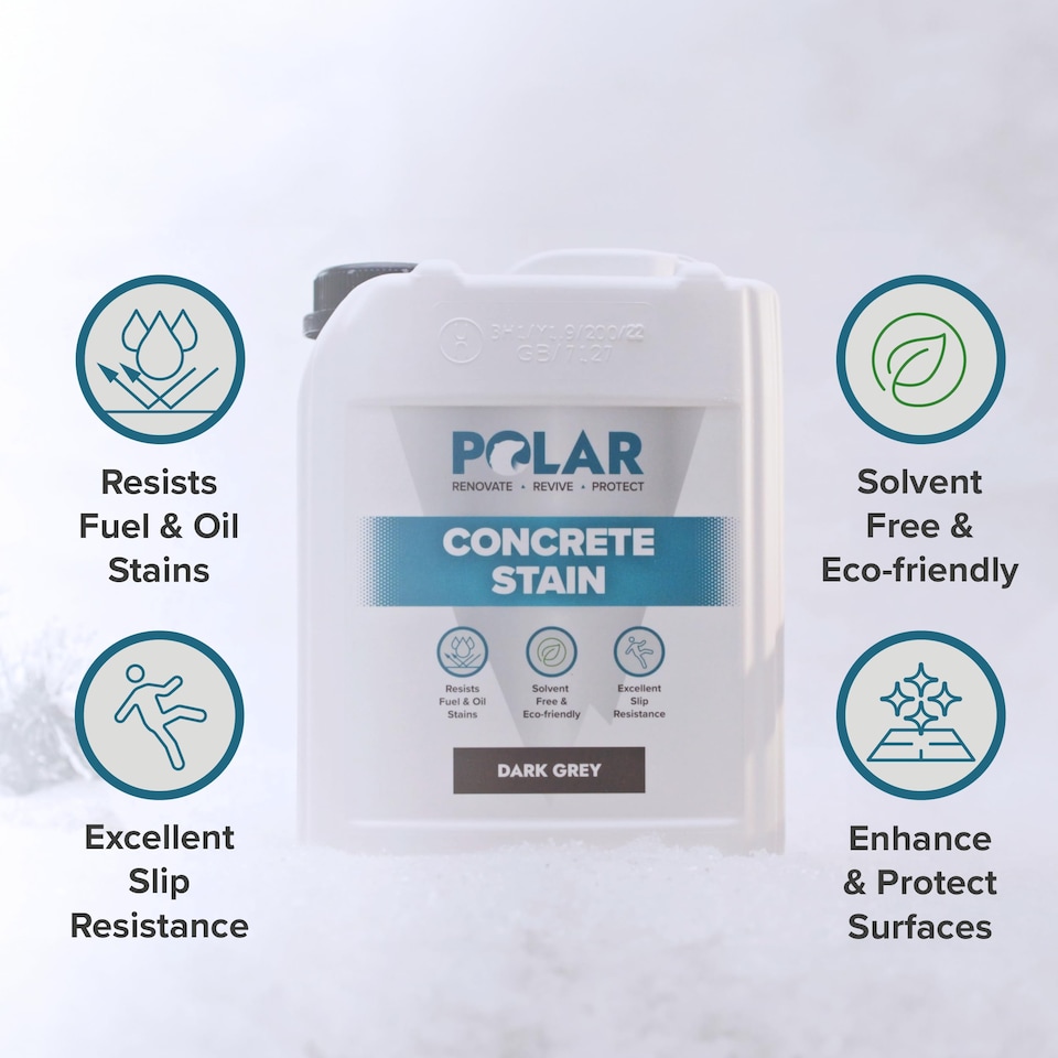 image 1 of Polar Concrete Stain Durable Slip Resistant Solvent Free | Grey | Light Grey | 5 litre