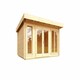 image 2 of Dorset 2-Log Cabin, Wooden Garden Room, Timber Summerhouse, Home Office - L430 x W370 x H239.4 cm Brown