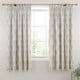 image 1 of D & D Edena Decorative Floral Pencil Pleat Curtains Natural
