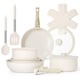 image 1 of Vonshef 17pc Pots & Pans Set, Non-Stick frying Pans, Saucepans, Utensil, Protectors, Non-Toxic Ceramic Lined w/ Detachable Handles