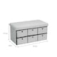 image 1 of Folding Ottoman Storage Bench 6 Drawer Compact Space-Saving Furniture | Cream