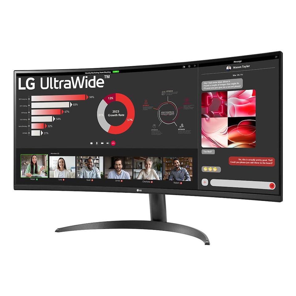 image 1 of LG Ultrawide 34WR50QK-B.AEK 34" Curved VA LCD Wide Quad HD FreeSync Monitor