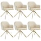image 1 of Lounge Armchair Living Room Accent Chair 360 Swivel Slim Steel Legs Velvet Fabric | Cream | cream/gold | 6