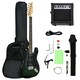 image 2 of SPORTNOW 6 String Right-Handed Electric Guitar, with 20W Amp, Digital Tuner, Space Strings, Picks, Shoulder Strap and Case Bag - Dark Green