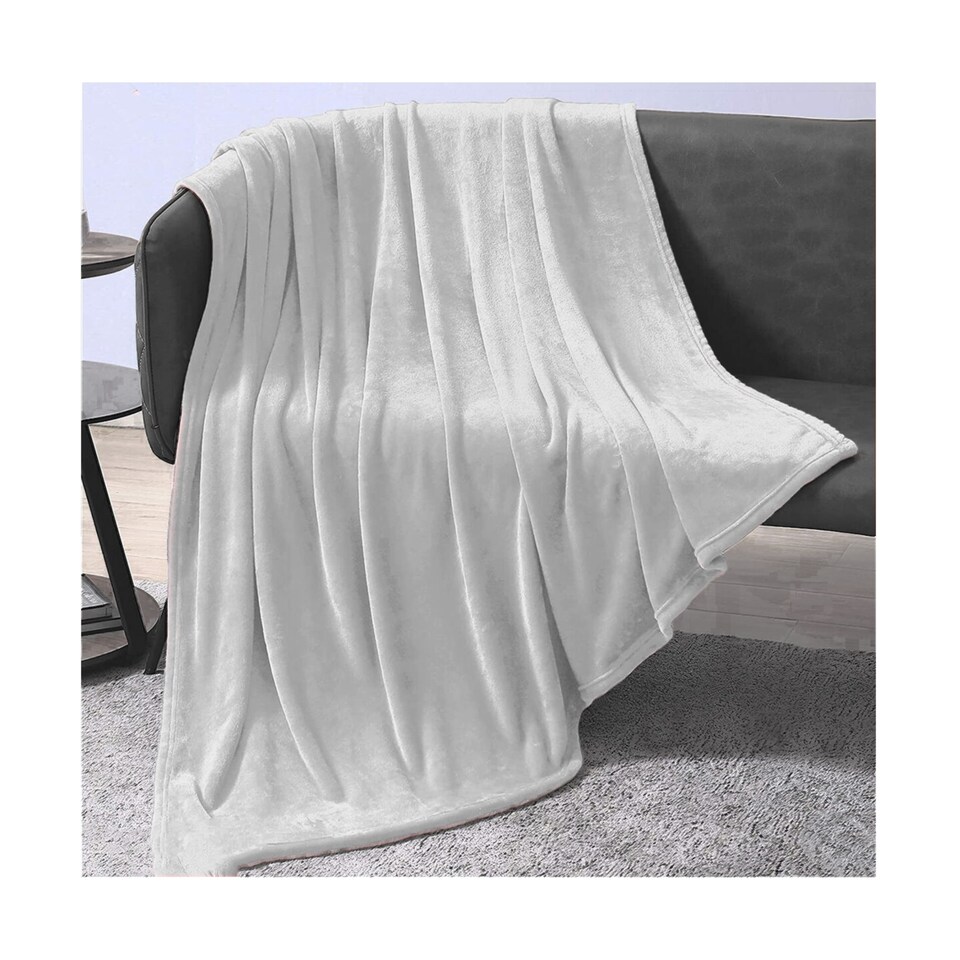 image 1 of Ezysleep Faux Mink Super Soft Throw Plush Luxury Blanket Cozy Home Decor | Grey | Silver