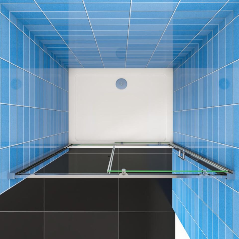 image 1 of Aica Bathrooms 1000x1850mm Sliding Shower Enclosure Shower Screen WalK In Glass Door Cubicle | Chrome