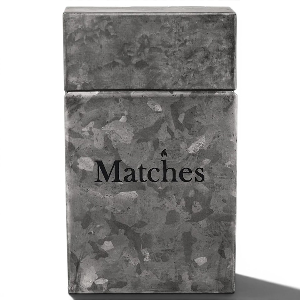 Garden Trading Galvanised Grey Steel Match Box Holder