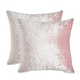 image 1 of OHS 2 x Luxury Plain Crushed Velvet Cushion Covers, 45x45cm - Blush Pink