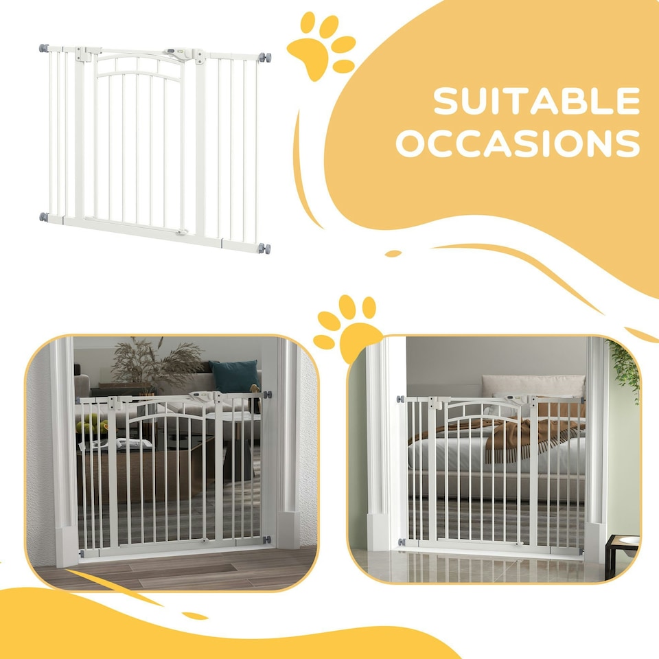 image 1 of Pressure Fit Safety Gate w/ Auto Closing Door, for Small Medium Dogs, 74-100cm